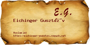 Eichinger Gusztáv névjegykártya